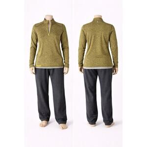 Lululemon Men's Half-Zip Pullover Yellow Black Marled Long Sleeve Shirt M